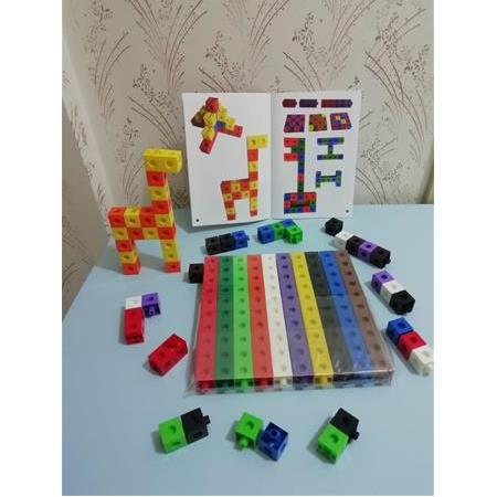 Snap Cubes Geçmeli Birim Küpler - Kitapçıklı (100 Adet)